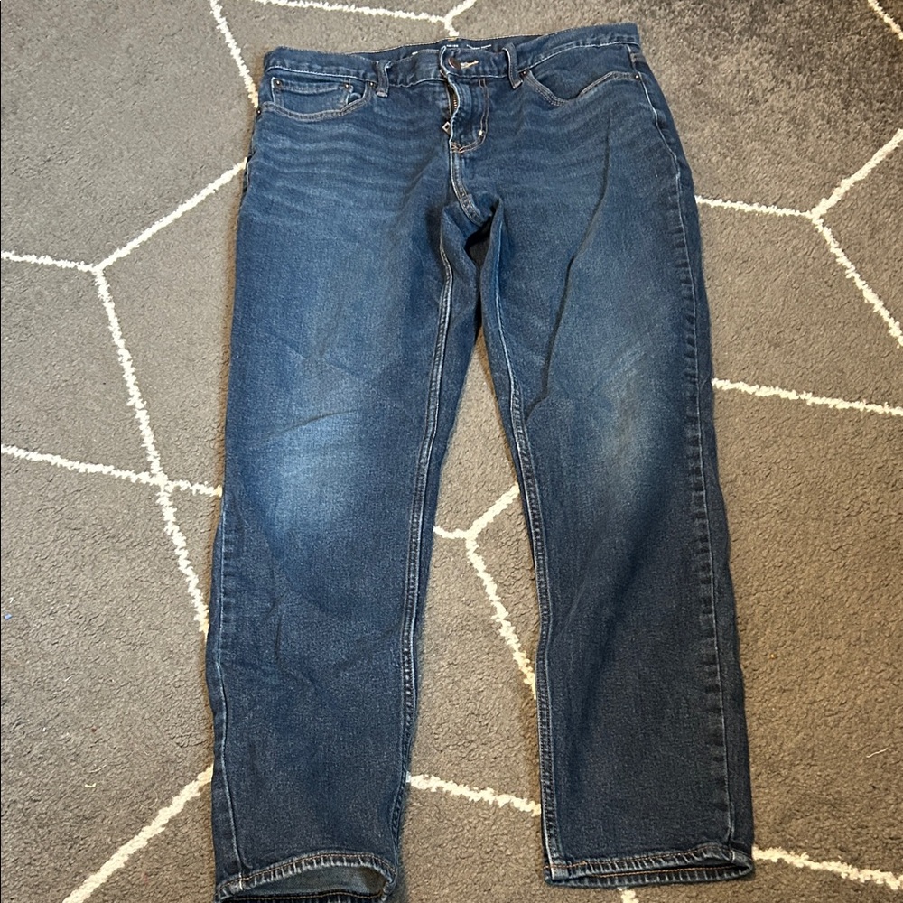 Old Navy Men's Athletic Taper Jeans in Dark Blue